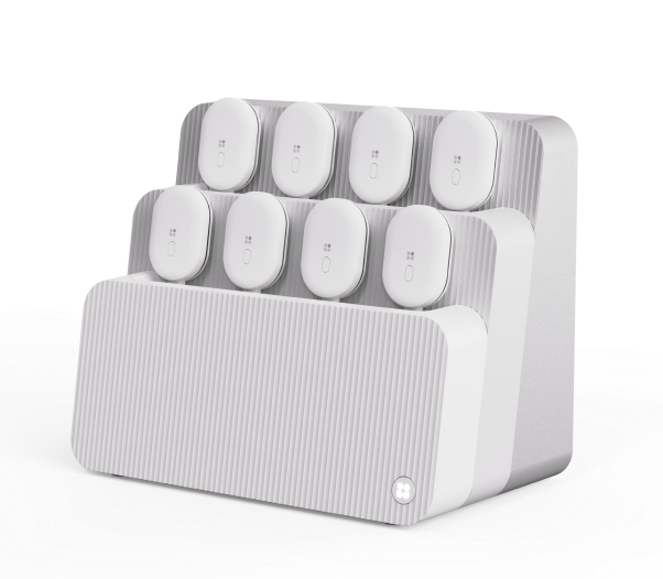 Pure impact charging station for muscle stimulation treatment